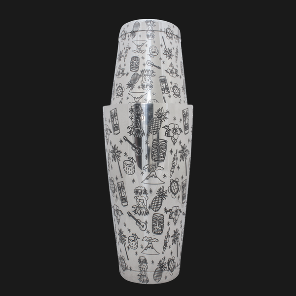 Shaker Boston Plata Grabado Hawaiano 28/18 Oz
