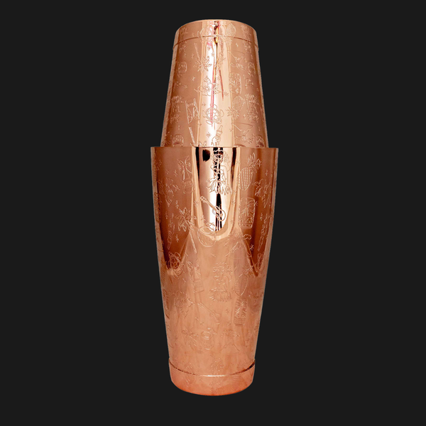 Shaker Boston Cobre Grabado Hawaiano 28/18 Oz