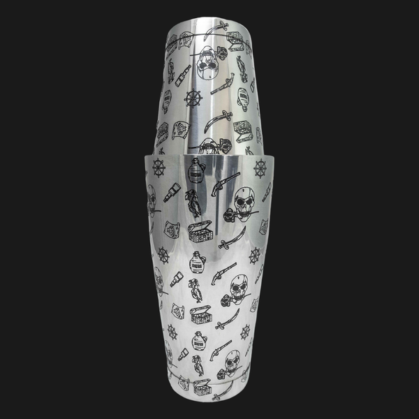 Shaker Boston Grabado Skull Rose 28/18 Oz