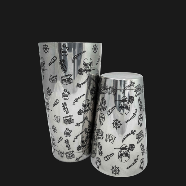 Shaker Boston Grabado Skull Rose 28/18 Oz