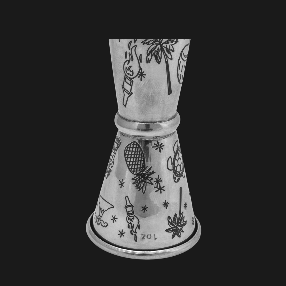 Jigger Japones Hawaian 1-2 Oz Plata