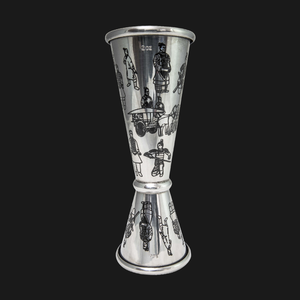Jigger Japones 1-2 oz Grabado Ronin