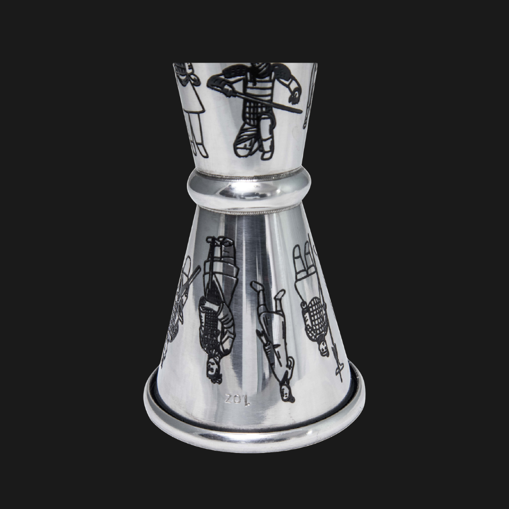 Jigger Japones 1-2 oz Grabado Ronin