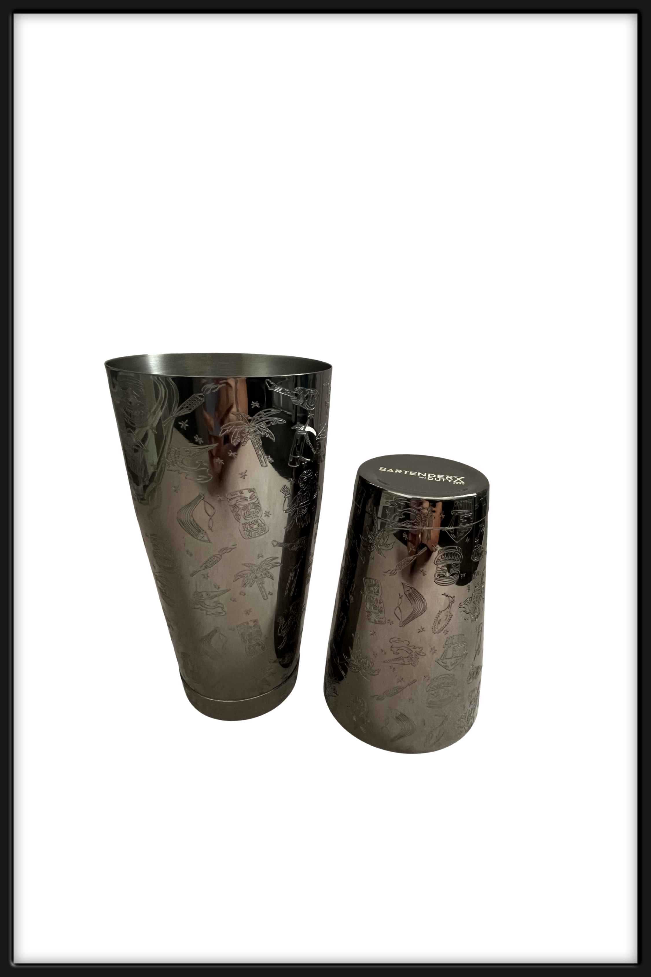 Shaker Boston Grabado Tiki Black 28-18 Oz - Bartender On Duty